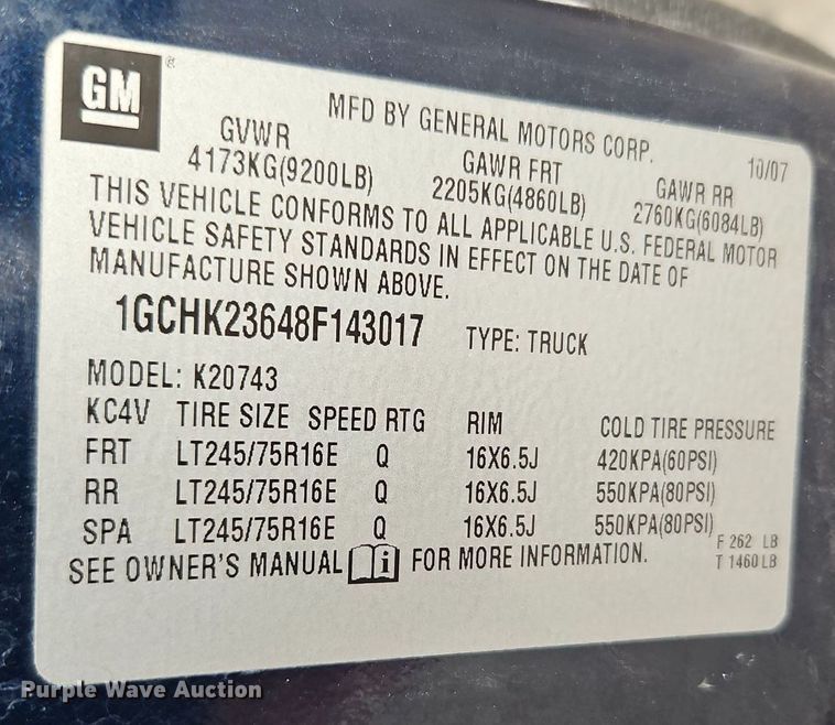 image for item LM9051 2008  Chevrolet Silverado 2500HD  Crew Cab pickup truck