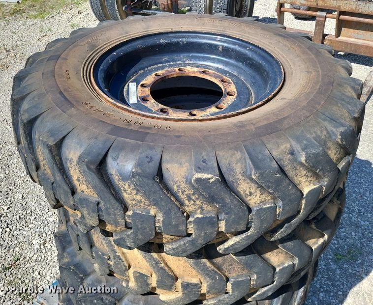 image for item LS9566 (4) G-800 13.00x24TG foam-filled tires and wheels