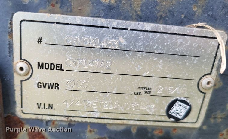 image for item LS9577 2002 Forest River CM714TA2  enclosed cargo trailer