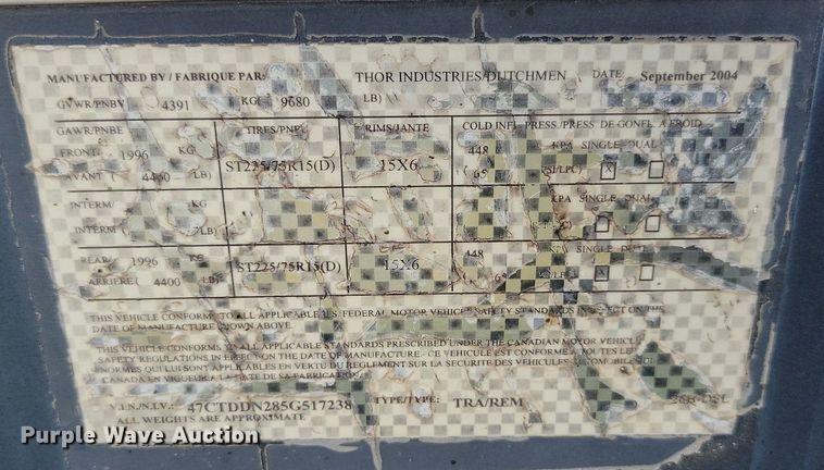 image for item LV9488 2005 Dutchmen  camper