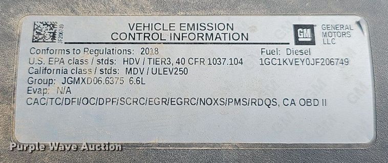 image for item LW9738 2018 Chevrolet Silverado  Crew Cab pickup truck