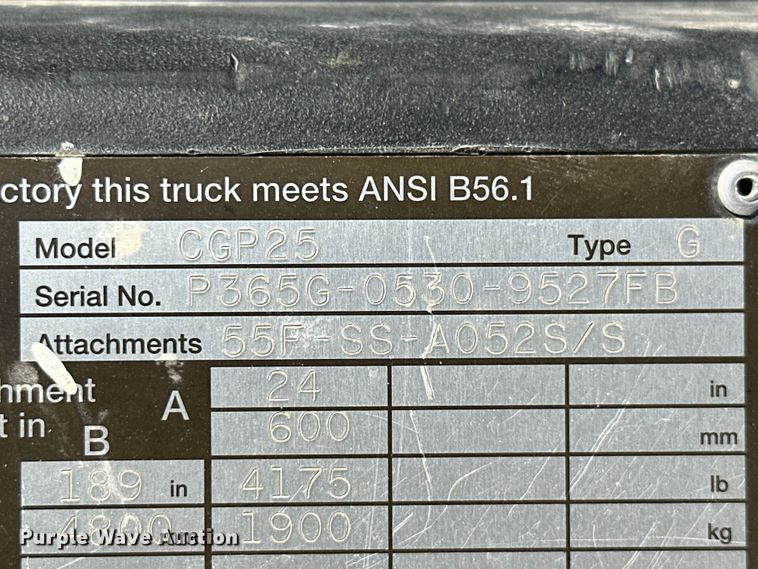 image for item MB9655 Clark CGP25  forklift