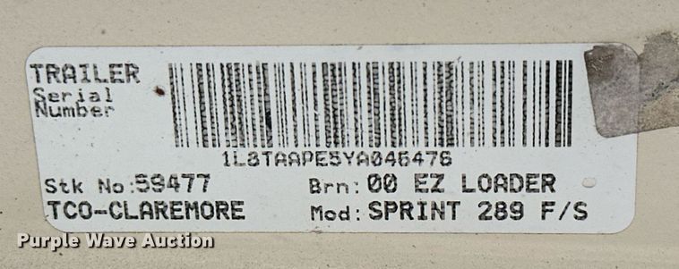 image for item MB9685 2001 Sprint 289FS  boat