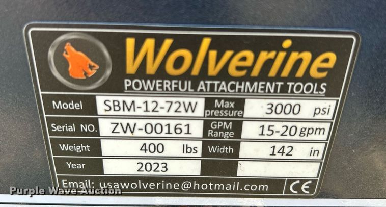 image for item MC9985 2023 Wolverine SMB-12-72W  skid steer sickle mower