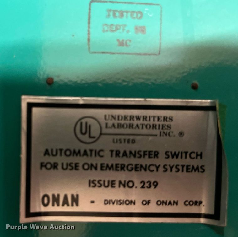 image for item MG9331 Onan TEU30-37252E  generator