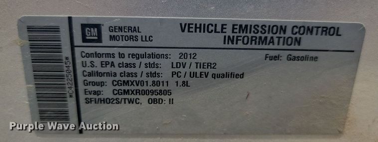 image for item ML9514 2012 Chevrolet Sonic LT