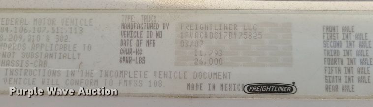 image for item MO9904 2007 Freightliner Business Class M2  box truck