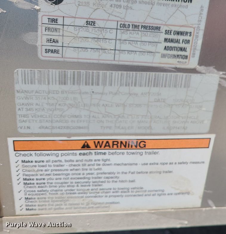 image for item MO9911 2011 Interstate  enclosed cargo trailer