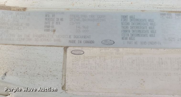 image for item MO9969 1999 Sterling L-Line  dump truck