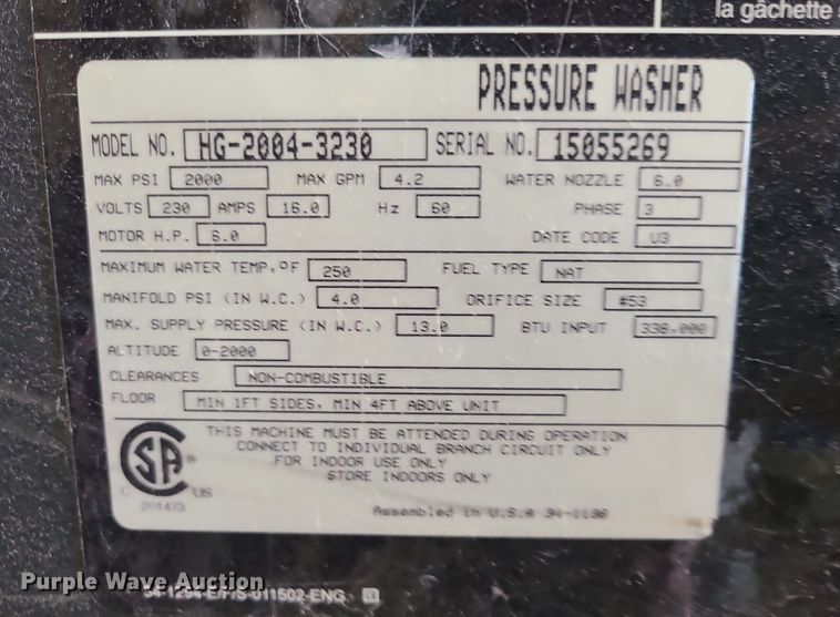 image for item MO9983 Mi-T-M HG-2004-2330  pressure washer