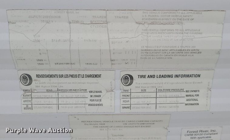 image for item MQ9532 2011 Forest River Wolf Pack  camper