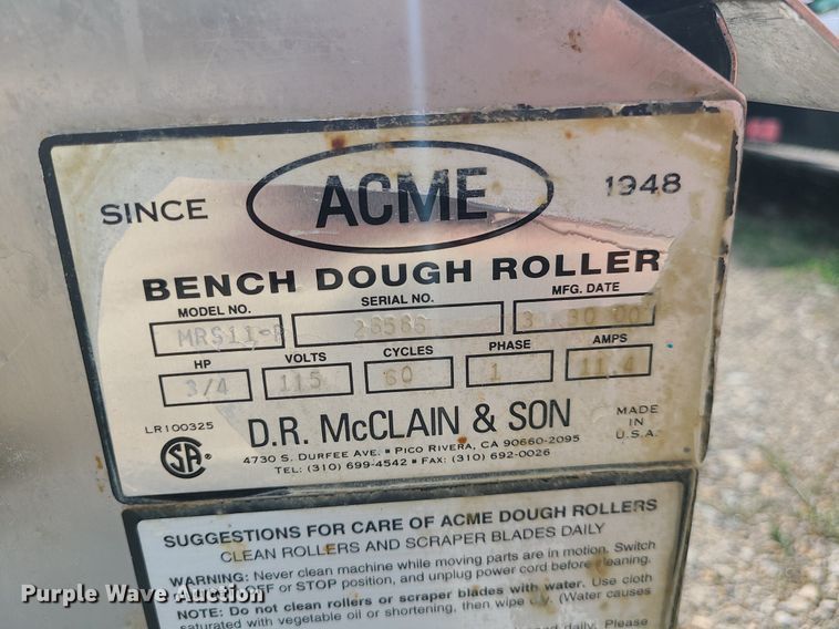 image for item MQ9533 (2) Acme MRS11 dough rollers