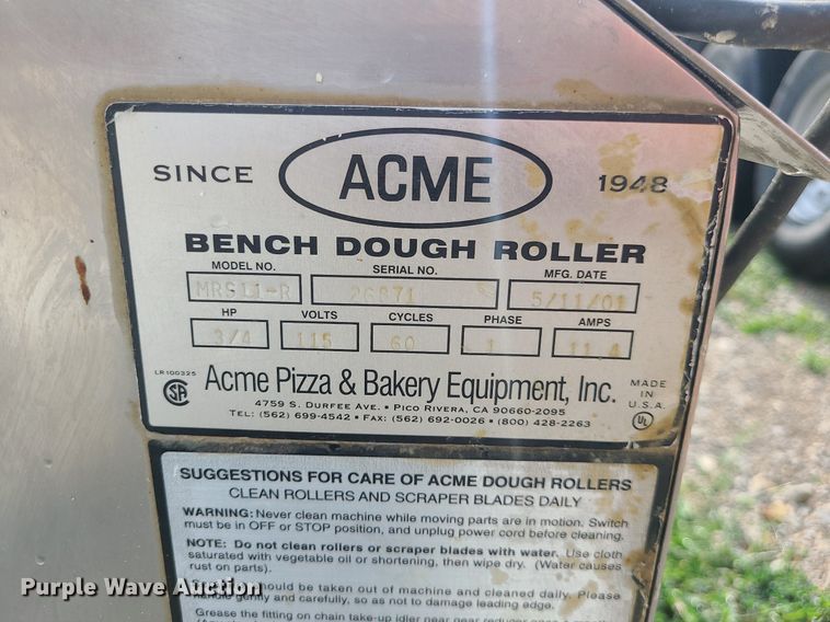 image for item MQ9533 (2) Acme MRS11 dough rollers