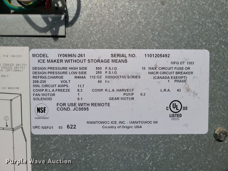 image for item MQ9538 (2) Manitowoc B570 ice makers