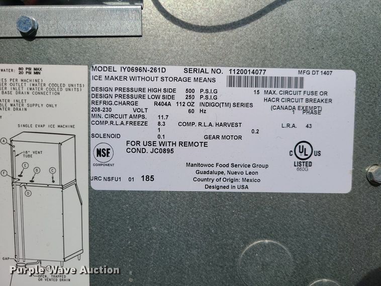image for item MQ9538 (2) Manitowoc B570 ice makers