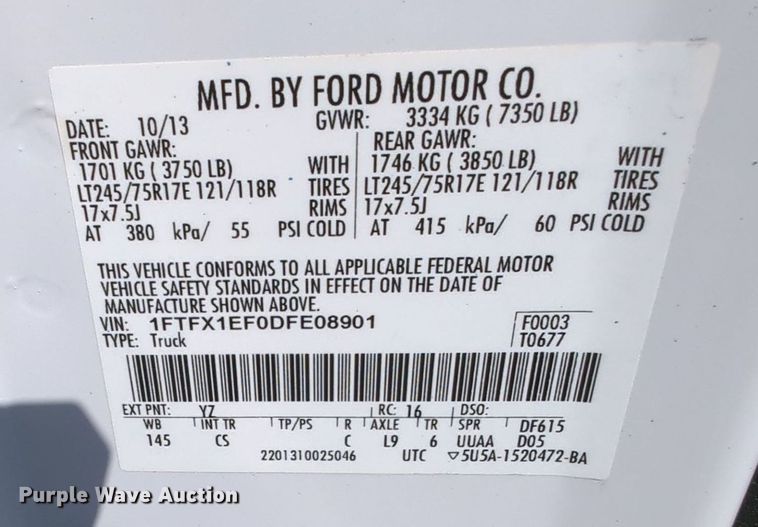 image for item MX9335 2013 Ford F150  SuperCab pickup truck