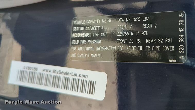 image for item MY9386 2002 Mercedes Benz CL500