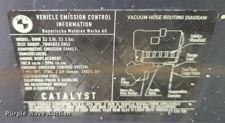 image for item MY9399 2007 BMW X3  SUV