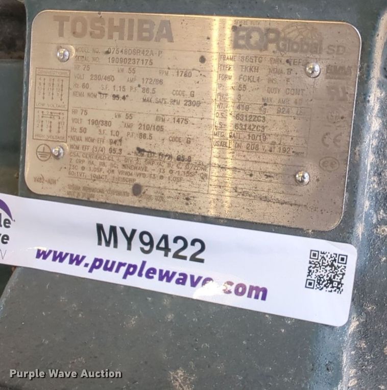 image for item MY9422 Toshiba 0854SDR42A-P  electric motor