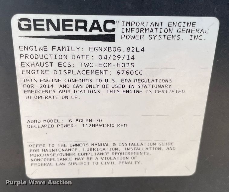 image for item NB9038 Generac Industrial Power  generator