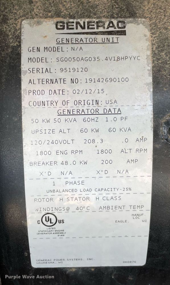 image for item NB9039 Generac Industrial Power  generator