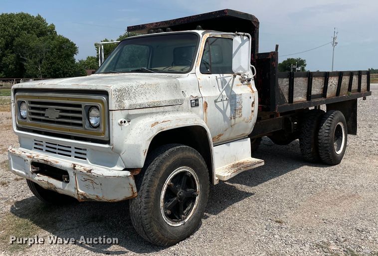 image for item NB9045 1985 Chevrolet 70  dump flatbed truck