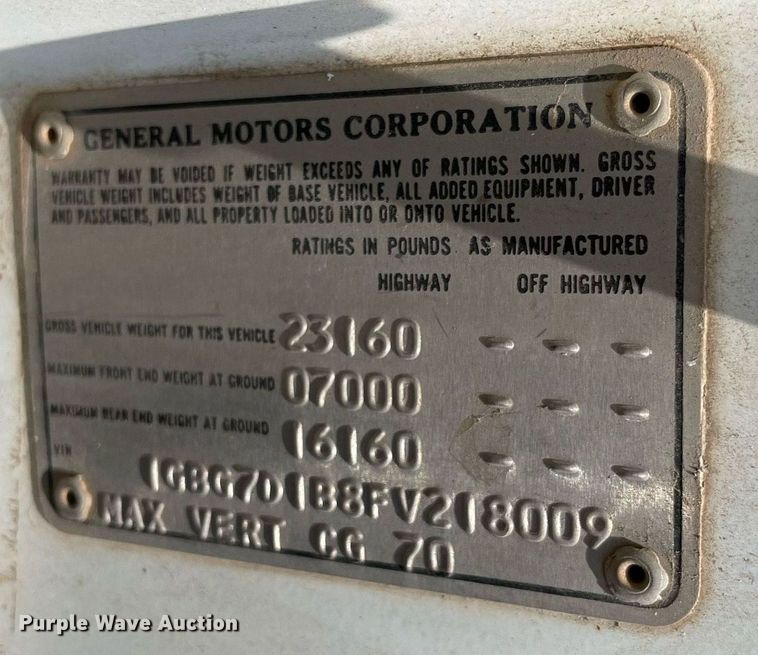 image for item NB9045 1985 Chevrolet 70  dump flatbed truck