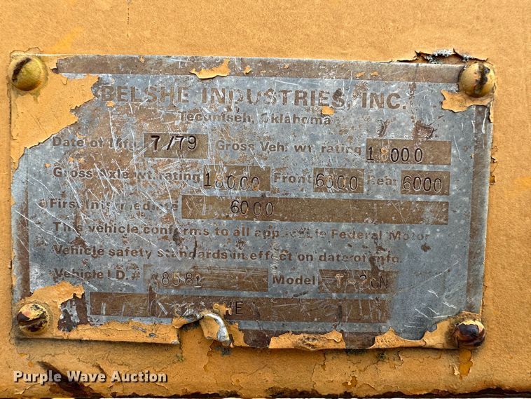 image for item NE9045 1979 Belshe T-2GN  equipment trailer