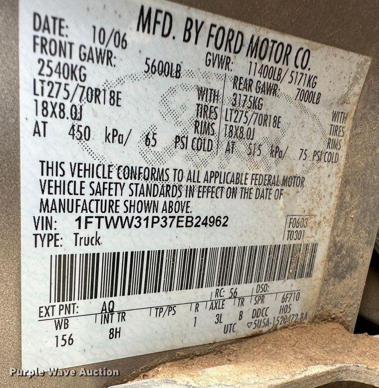 image for item NE9050 2007 Ford F350 Super Duty  Crew Cab pickup truck