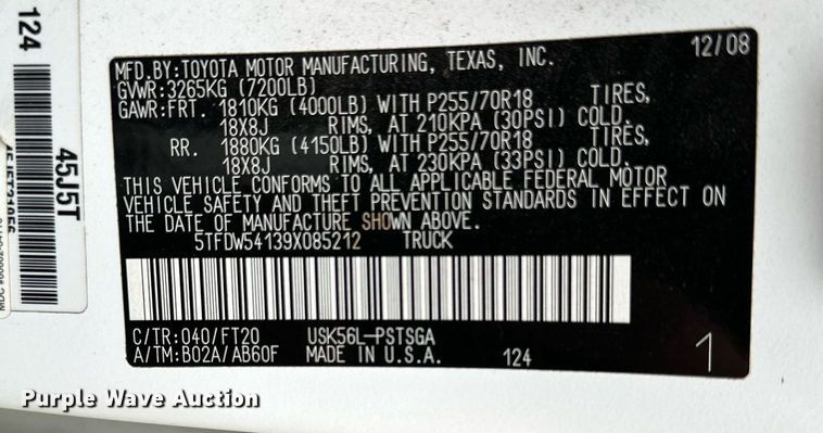 image for item NP9793 2009 Toyota Tundra  CrewMax pickup truck