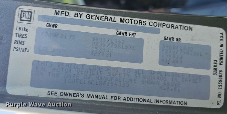 image for item NT9701 Chevrolet K20  pickup truck