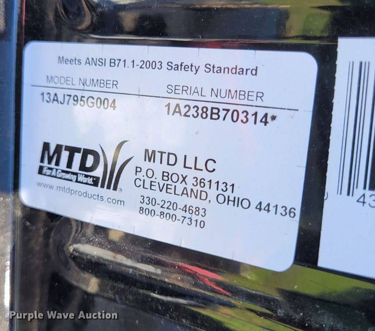 image for item NX9638 MTD Gold  lawn mower