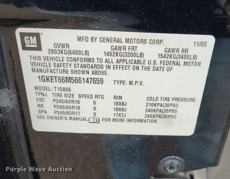 image for item NX9664 2006 GMC Envoy  SUV