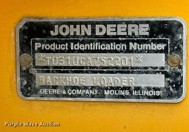 image for item NY9217 1988 John Deere 310C  backhoe