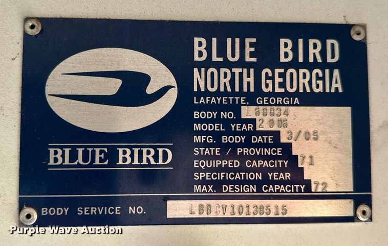 image for item OC9038 2006 Blue Bird  school bus