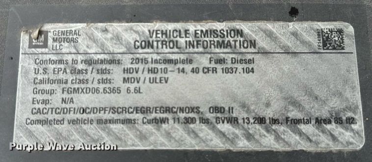 image for item OC9091 2015  Chevrolet 3500HD  flatbed pickup truck