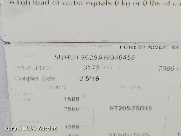 image for item OK9555 2010 Forest River  enclosed cargo trailer