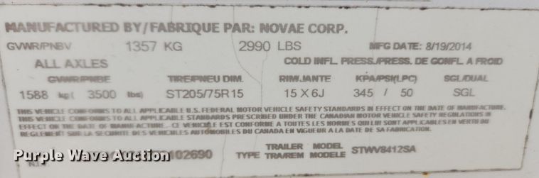 image for item OK9606 2015 Sure Trac  enclosed cargo trailer