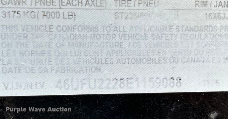 image for item OK9610 2014 Roadclipper  equipment trailer