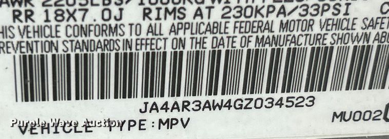 image for item OK9640 2016 Mitsubishi Outlander Sport  SUV