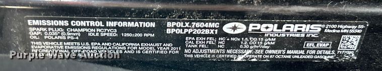 image for item OK9645 2011 Polaris Ranger Crew 800  utility vehicle