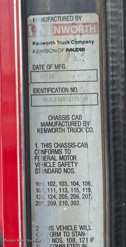 image for item AF9633 1996 Kenworth T800  dump truck