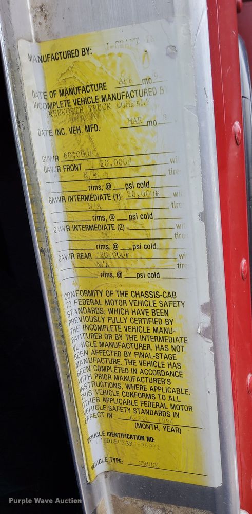 image for item AF9634 1994 Kenworth T800  dump truck