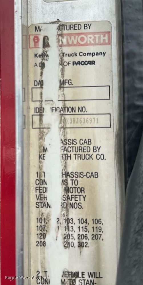 image for item AF9634 1994 Kenworth T800  dump truck