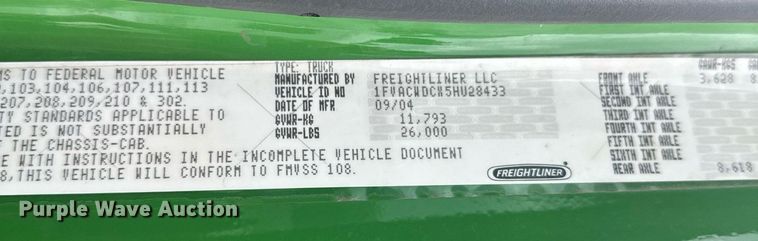 image for item AF9652 2005 Freightliner Business Class M2  dump flatbed truck