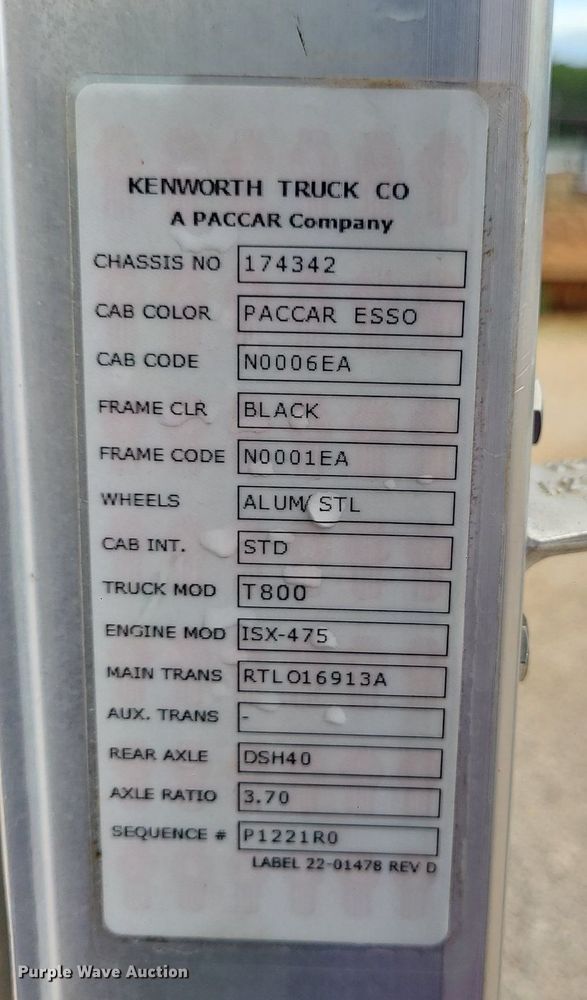 image for item BR9809 2007 Kenworth T800  dump truck