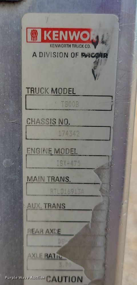 image for item BR9809 2007 Kenworth T800  dump truck