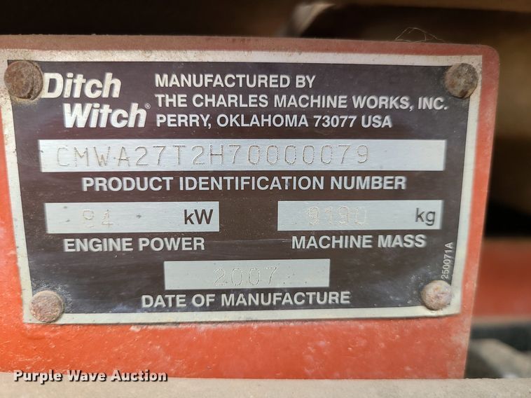 image for item BR9810 2007 Ditch Witch JT2720 All-Terrain  directional boring unit