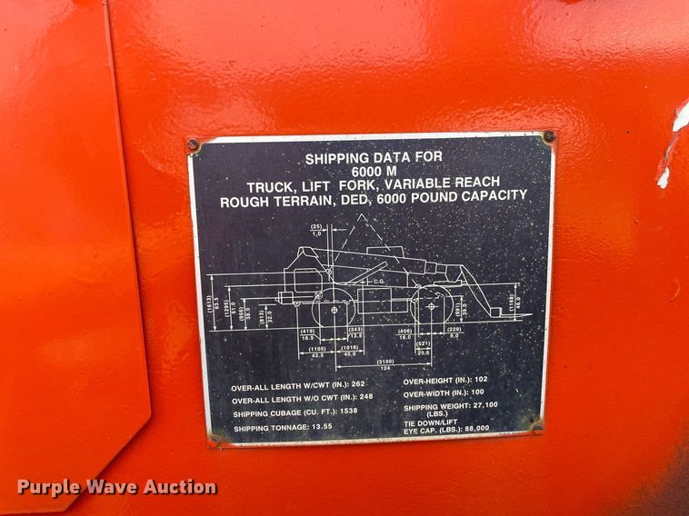 image for item DL3850 1989 Sky Trak 6000M  telehandler