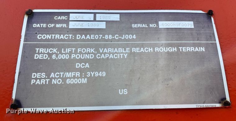 image for item DL3850 1989 Sky Trak 6000M  telehandler
